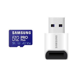 삼성전자 마이크로SD카드 PRO PLUS MB-MD512KBWW 카드리더기 포함, 512GB, 1개