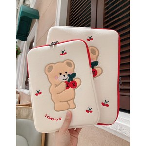 곰돌이 아이패드 맥북 노트북 파우치 cherry u 11인치 13인치 16인치, 1개