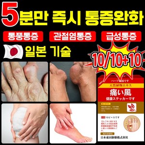 [빠른 배송] 일분 기술 10/10+10 통풍 치료제 파스 통풍 관절 통증 완화 패치 발목 족저근막 패치 손목 무릎 급성 통증 완화, 2개, 10매입