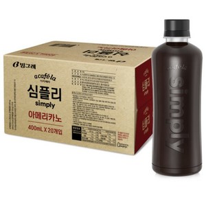 아카페라 심플리 아메리카노 커피, 400ml, 20개