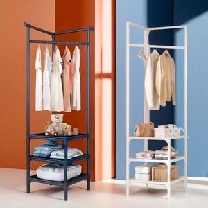 마이또바기 코너행거 정리선반 3단, 블랙