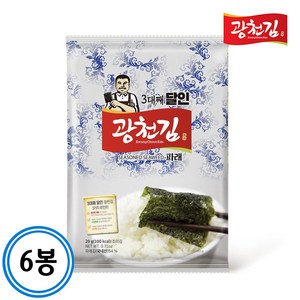 [광천김] 3대째 달인 파래 전장김 20g, 6개