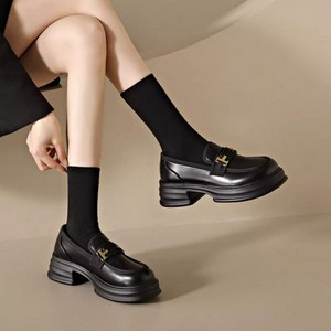 디아쿠아 에어리스 심플 코디 발편한 4cm 청키 키높이 로퍼