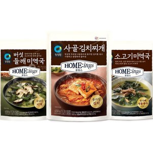 청정원 김치찌개3개+버섯들깨미역국3개+소고기미역국3개 총9개