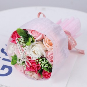 메이코 사랑 조화 비누꽃 장미 꽃다발, 핑크