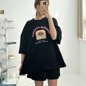 글래드블리스 여성 썬데이루틴 오버핏반팔 + 반바지 셋트