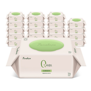 페넬로페 아기물티슈 0퍼센트 그린 70평량 캡형 10+10팩, 70g, 70개입, 20개