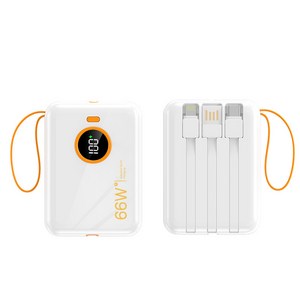 PYHO 66W 고속충전 미니 보조배터리 20000mAh, 흰색