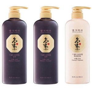 Daeng Gi Meo Ri Ki Gold Pemium Shampoo and Teatment Set 3pack, One Colo, One Size, 3개, 780ml