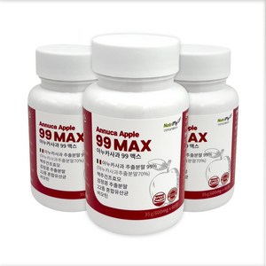 뉴트리플라이 식약처인증 HACCP 아누카사과 99% MAX 고함량 비오틴 맥주효모 검정콩, 3개, 60정