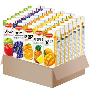 델몬트 드링크팩 190ml 40팩 (5가지맛 8개씩) 오렌지 사과 망고 포도 파인애플, 1세트