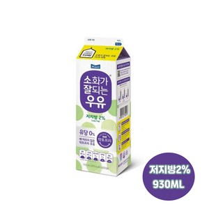 매일유업 소화가 잘되는 우유 저지방, 930ml, 2개