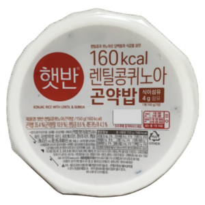 햇반 렌틸콩퀴노아곤약밥, 12개, 150g