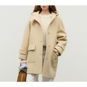 던스트 HOODED CASHMERE HALF COAT UDCO4D223