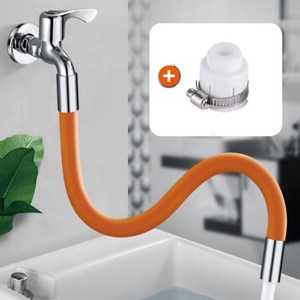 물튀김이 적은 360도회전 커넥터 자유변형 수도꼭지 자바라 연장호스 워터탭 50cm V2, 1개