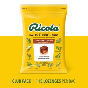 리콜라 오리지널 허브 기침 캔디 대용량 115 개입 Ricola Oiginal Natual Heb Cough Dops, 1개