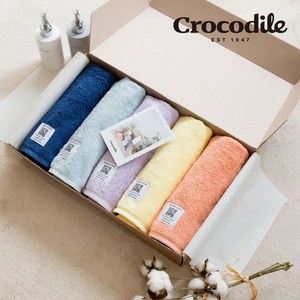 크로커다일 팔레트 호텔수건 선물세트 220g 코마사 40수, 오렌지+타로버블티+소다+허니옐로우+블루베리, 5장 세트