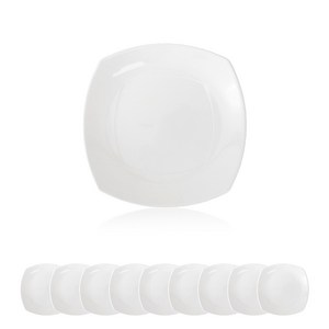 키친왕 업소용 화이트멜라민 사각접시, 10개, 화이트