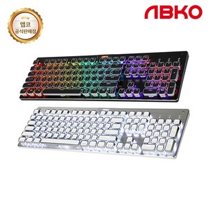 유선 기계식 키보드 K840 레인보우 무빙 LED 사각 레트로 키캡 축교환 청축 블랙/USB, 블랙, K840 SQUARE(블랙), 일반형