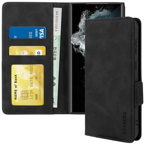 삼성 갤럭시 S22 플러스 울트라 5G 지갑형 카드수납 다이어리 휴대폰리 케이스 S22 plus ultra Leather wallet case 적용+지문인식 보호필름 증정 풀세트