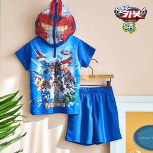 정품 헬로 카봇 반팔 가면 상하복 반집업 옷 반바지 세트