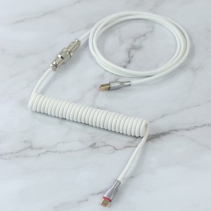 워키 Workey 11컬러 코일형 USB C타입 키보드 항공 케이블, 1개, 310cm, 08.스노우 화이트