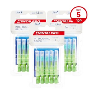 잭스 덴탈프로 치간칫솔 5단계 10p 1.5mm, 3개, 10개입