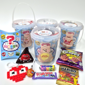 유치원 생일답례품 블럭 키링 구디백 단체선물 생일 디폼블럭, 1개, 혼합