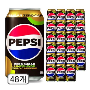 [칠성음료] 펩시콜라 제로 디카페인, 48개, 355ml