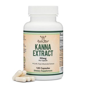 Double Wood Supplements Kanna 추출물 보충제 (스셀레튬 토르투오섬) - 캡슐 당 50mg 120개 휴식과 마음의 평화(최소 0.4% 총 알칼로이드) GMO, 1개, 120정