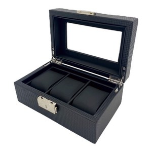 디우스 모던 가죽 시계보관함, 블랙