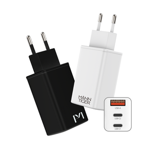 만타이거 GaN ll 65W 3포트 USB PD3.0 PPS QC4.0 초고속 C타입 멀티 충전기, 1개, 블랙