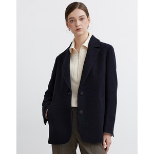 23FW [D-GIFT] 네이비 헤링본 울혼방 스텐다드 자켓 DLJA3D993N3