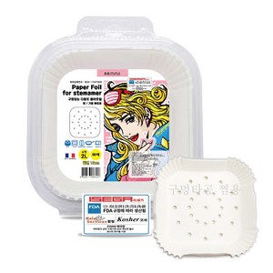 투투 2L 찜종이 찜받침 만두찜용 구멍있는 다용도 종이호일 소형 밑면 16 x 4.5 cm 60p, 1개