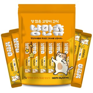 푸르미 양많은 짜먹는 고양이간식 냥만츄 대용량 28g, 40개입, 황태