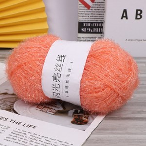 수세미실 손뜨개질 아크릴실 반짝이실 코바늘 털실 수세미뜨기 날개사 뜨개질재료 컬러풀털실, 15.자몽c, 1개