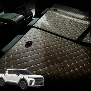 DXSOAUTO 닥쏘오토 무쏘EV 전용 2열 등커버 매트(2P), 블랙+블랙스티치