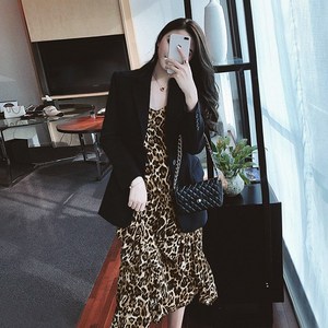 대박난박양 프릴 언발 호피 뷔스티에