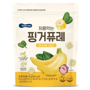 베베쿡 아동용 처음먹는 핑거퓨레, 바나나와시금치, 1개, 16g