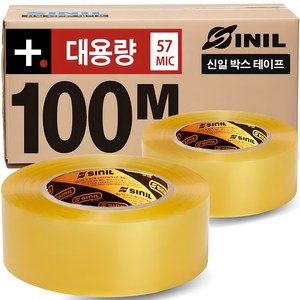 SINILBOND 박스테이프 투명 100M 20롤 1세트, 20개