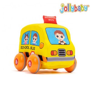 Jollybaby 풀백카 자동차장난감 헝겊애착인형, 스쿨버스