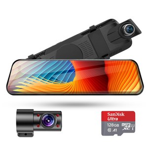 10.5인치 2채널 룸미러 블랙박스 고화질 후방카메라 1080p, 실내 카메라 6M, 128GB, 출장 장착 미포함