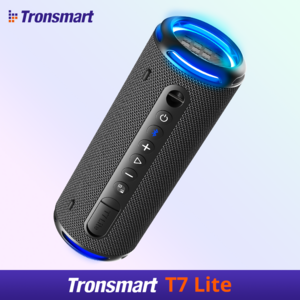 Tonsmat T7 Lite 휴대용 블루투스 스피커 출력24W 최대 24시간 IPX7방수 sd카드지원 TWS페어링 LED 커스텀EQ 캠핑, 블랙