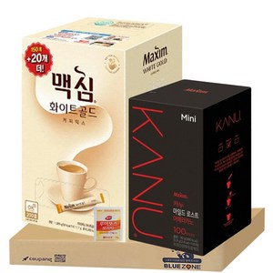 [블루존] 맥심 화이트 골드 170티+카누 미니 마일드 로스트 아메리카노 100티 티백, 90g, 1개