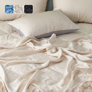 [국산] 리빙캐슬 여름 샤인 풍기인견 순면 리버저블 이불 세트