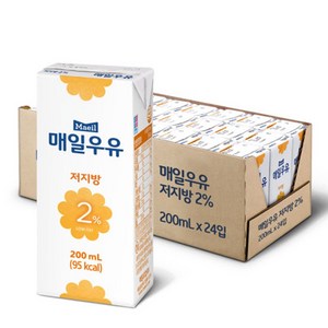 매일우유 저지방 2%, 200ml, 24개