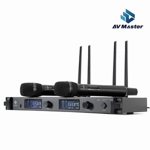 공연용 2채널 무선마이크 AVMASTER SMC-9002 강당 연습실 보컬 회의실 체육관