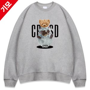 [당일출고/기모추가] 문더베어 맨투맨 티셔츠 빅사이즈 남자여성 ZAMD_0012