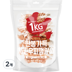 제로랩스 강아지 한봉가득 치킨우피껌말이 1kg, 2개