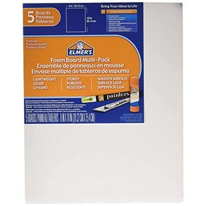 Elme's Foam Boad Multi-Pack 8 x 10 Inches 3/16 Inch Thickness White 5 Count, 1개, A